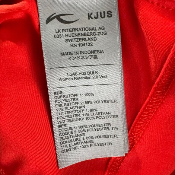 KJUS Retention 2.0 Vest Womens Size 36 Small Red Full Zip Outdoor CJ-1975 - Picture 10 of 10